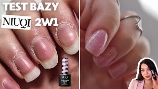 TEST bazy 2w1 NIUQI dostępnej w BIEDRONCE  Manicure hybrydowy BEZ FREZARKI [upl. by Kcinom329]