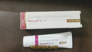 Femcinol A gel clindamycin nicotinamide gel pimples acne Muhanse [upl. by Lladnyk917]