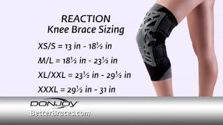 DonJoy Reaction Knee Brace Sizing  How Measure for the Right Size [upl. by Eirak]