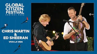 Chris Martin amp Ed Sheerans acoustic Viva la Vida  Global Citizen Festival NYC 2024 [upl. by Diannne691]