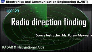 SEM 8 EC RNA SESSION 23 Radio direction finding Loop antenna Goniometer [upl. by Carrelli]