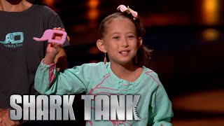 Shark Tank US  10YearOld Entrepreneur Wows Sharks With Her Baby Spoon Product [upl. by Saimerej]