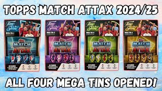 FIRST LOOK Topps Match Attax 202425 mega tin opening ALL FOUR TINS [upl. by Uhsoj]