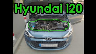 Co pod maską  poziom płynów  elementy pod pokrywą silnika  Obsługa Hyundai i20 20152020 [upl. by Nylsor]