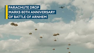 Nato troops parachute into the Netherlands for Arnhem 80 [upl. by Medor]