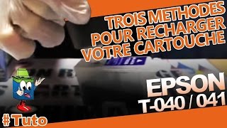 Cartouche Epson T040T041  3 Méthodes Pour Bien Utiliser  Recharger Votre Cartouche [upl. by Enert]