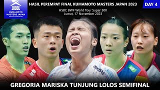 Hasil Perempat Final Kumamoto Masters Japan 2023 Gregoria Mariska Ke Semifinal kumamotomasters2023 [upl. by Dong180]