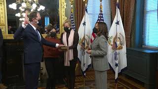 Vice President Harris Ceremonially Swears In Mark Brzezinski as Ambassador to Poland [upl. by Hamburger974]