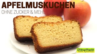 Saftiger Apfelmuskuchen ohne Zucker und Mehl  Low Carb Kuchen Rezepte [upl. by Wey767]