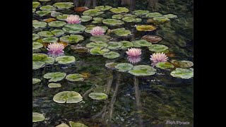 Water Lilies  Lily Pads Acrylic Painting Tutorial [upl. by Nyrac48]