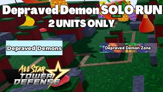 How To Solo Depraved Demon Zone 2 UNITS ONLY All Star Tower Defense ASTD [upl. by Niwri]