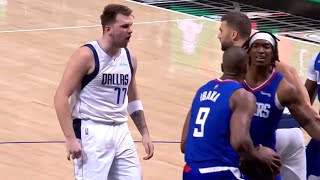 Luka Doncic talks trash to Terance Mann and gets a tech 👀 [upl. by Silsby133]