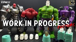 Custom Marvel Legends Work in Progress Projects  Hulk Red King Pitt Sludge Prime amp Galvatron [upl. by Dagley]