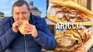 🥖 Mangio il PANINO CON LA PORCHETTA ad ARICCIA È davvero buono [upl. by Hepsibah]