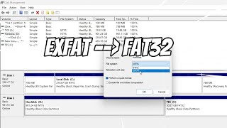 Format exFAT to FAT32 SOLUTION [upl. by Ifok]