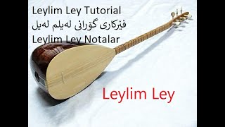 leylim ley tutorial baglama saz فێرکاری گۆرانی له‌یلم له‌یل Leylim Ley Solfej [upl. by Jacinto]