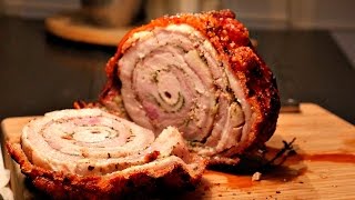 HOW TO MAKE PORCHETTA  Pork Roast Crispy Skin Recipe [upl. by Celle]