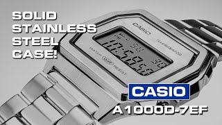 Finally A solid stainless steel case on Casios A1000D7EF Its newest quotvintagequot digital watch [upl. by Aidole]