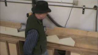 Cutting a stair stringer on a chopsaw [upl. by Yrot]