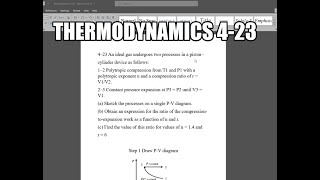 Thermodynamics 423 An ideal gas undergoes two processes in a piston–cylinder device as follows [upl. by Eitsrik]