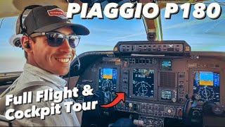 Piaggio P180 Avanti Flight Inflight Cockpit Tour [upl. by Zat]