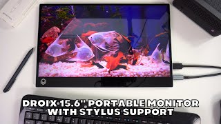 Stylus supported 4K portable monitor with builtin rechargeable battery from DroiX [upl. by Seadon]