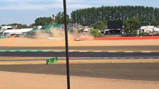 Romain Grosjean Crash Silverstone FP1 6718 [upl. by Hillery]