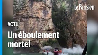 Sept touristes en bateau tués par l’effondrement d’une falaise au Brésil [upl. by Bryon]