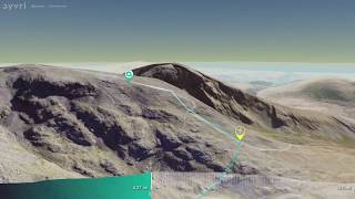 Scafell Pike from Seathwaite 3D Aerial FlyThrough [upl. by Itak914]