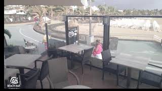 Webcam Lanzarote  Live Stream from the Beachbar in Costa Teguise [upl. by Thormora]