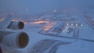 KLM 747400  OHare to Amsterdam Takeoff After Snow Storm [upl. by Llener604]