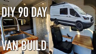 We Built Our Custom Van Conversion In 90 Days  DIY Ford Transit Camper Van Tour With Full Bathroom [upl. by Diva494]