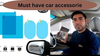 Rainproof amp anti fog film for side mirror of car  best accessories of car [upl. by Newra]