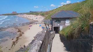 Fistral Beach Home of British Surfing  UK Beach Walk 🇬🇧 [upl. by Server512]