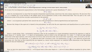 Lecture 2 TIMEINDEPENDENT PERTURBATION THEORY Part a [upl. by Erodroeht614]