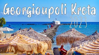 Georgioupoli Crete walking tour 4k Greece 2023 [upl. by Silbahc]