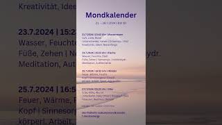 Mondkalender 21 bis 2872024  KW 30 astrologie mondkalender deinastrocoach [upl. by Norek]