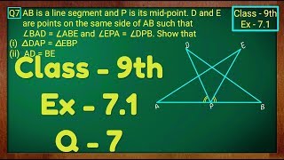 Class  9th Ex  72 Q 7 Triangles Maths NCERT CBSE [upl. by Mei518]