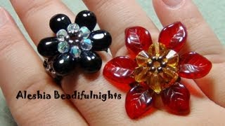 Briolette Flower Beaded Ring amp Pendant Tutorial [upl. by Otilopih905]