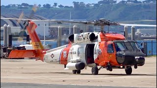 Sikorsky HH60 Jayhawk  Landing amp Takeoff at San Diego helicopter coastguard engineering cool [upl. by Rolph]