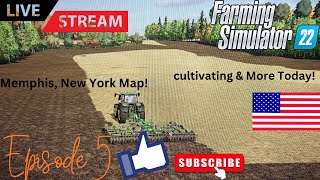 Live Cultivating amp More On The Memphis New York Map On Farming Simulator 22  Episode 5 [upl. by Nattirb488]