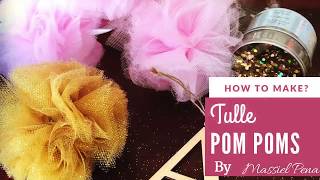 How To Make Tulle Mini Pom Poms [upl. by Tyra]