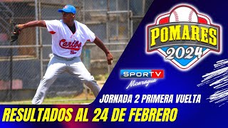 RESULTADOS DE JUEGOS al 24 de Febrero Pomares 2024 Nicaragua [upl. by Evets645]