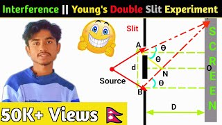 Youngs Double Slit Experiment 🇳🇵 Interference of light YDSE Derivation  Class 12 physics [upl. by Lekcim787]