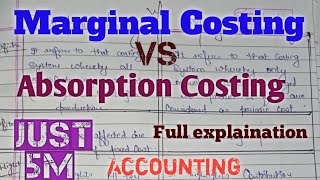 Marginal Costing vs Absorption Costing  Absorption Costing and Marginal Costing [upl. by Mendoza]