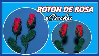 Como hacer BOTON DE ROSA tejido a CROCHET 🌹 Productos en Crochet [upl. by Ylram]