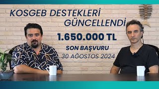 Kosgebten Girişimcilere Destek  1650000 TL Finansman Desteği Son Başvuru 30082024 [upl. by Nnylaj357]