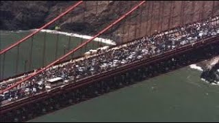 Protesters march across Golden Gate Bridge halting traffic at times [upl. by Yrret]