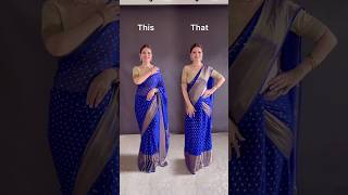 Try this saree bollywood drap amp look elegant and stylish sareedraping bluesaree saree shorts [upl. by Annayk]