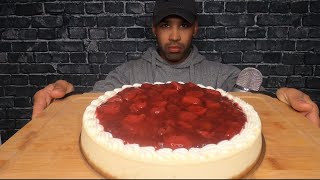 ASMR STRAWBERRY CHEESECAKE MUKBANG [upl. by Eckmann]